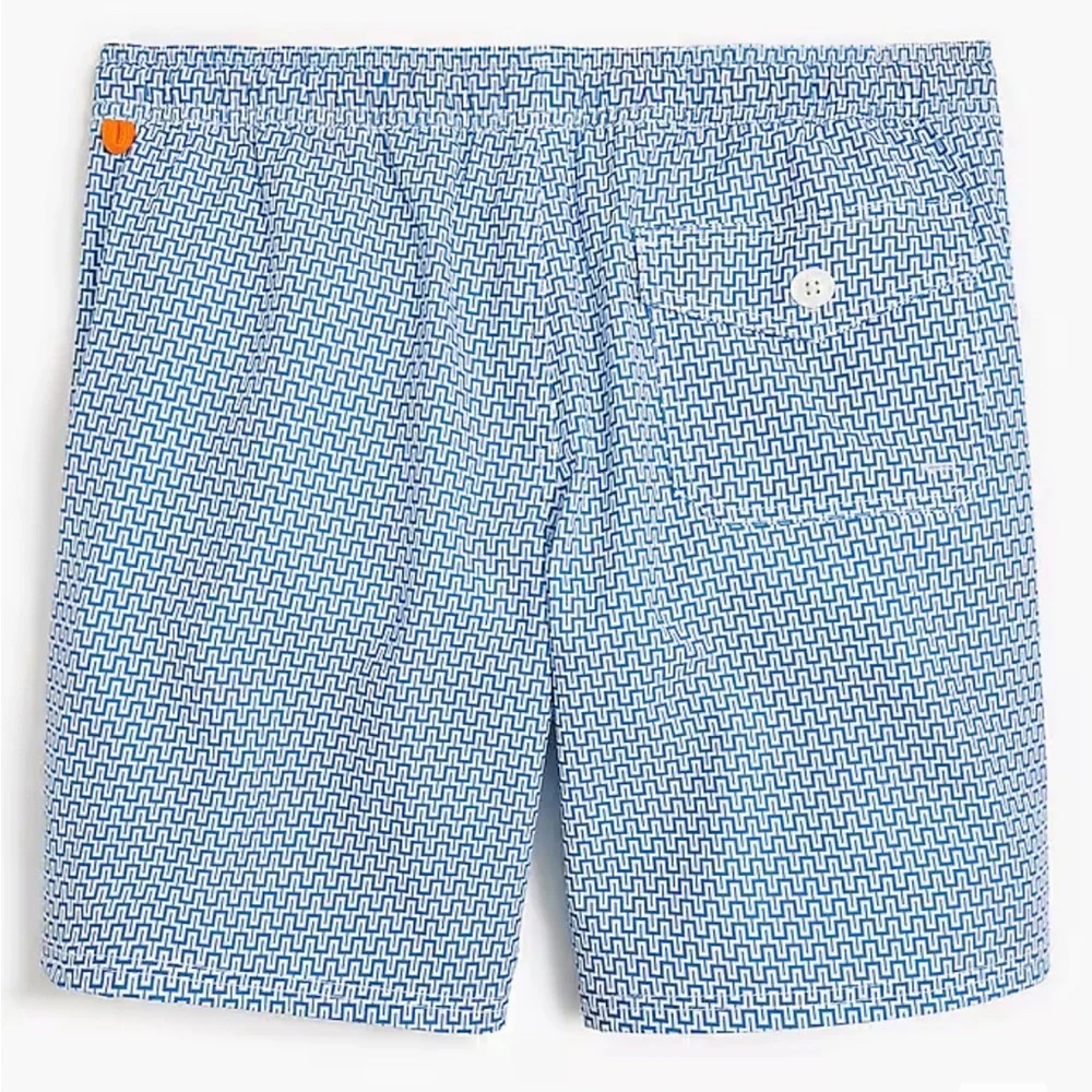 J.CREW Flax Swimwear 6”printed swim trunk Sz Small